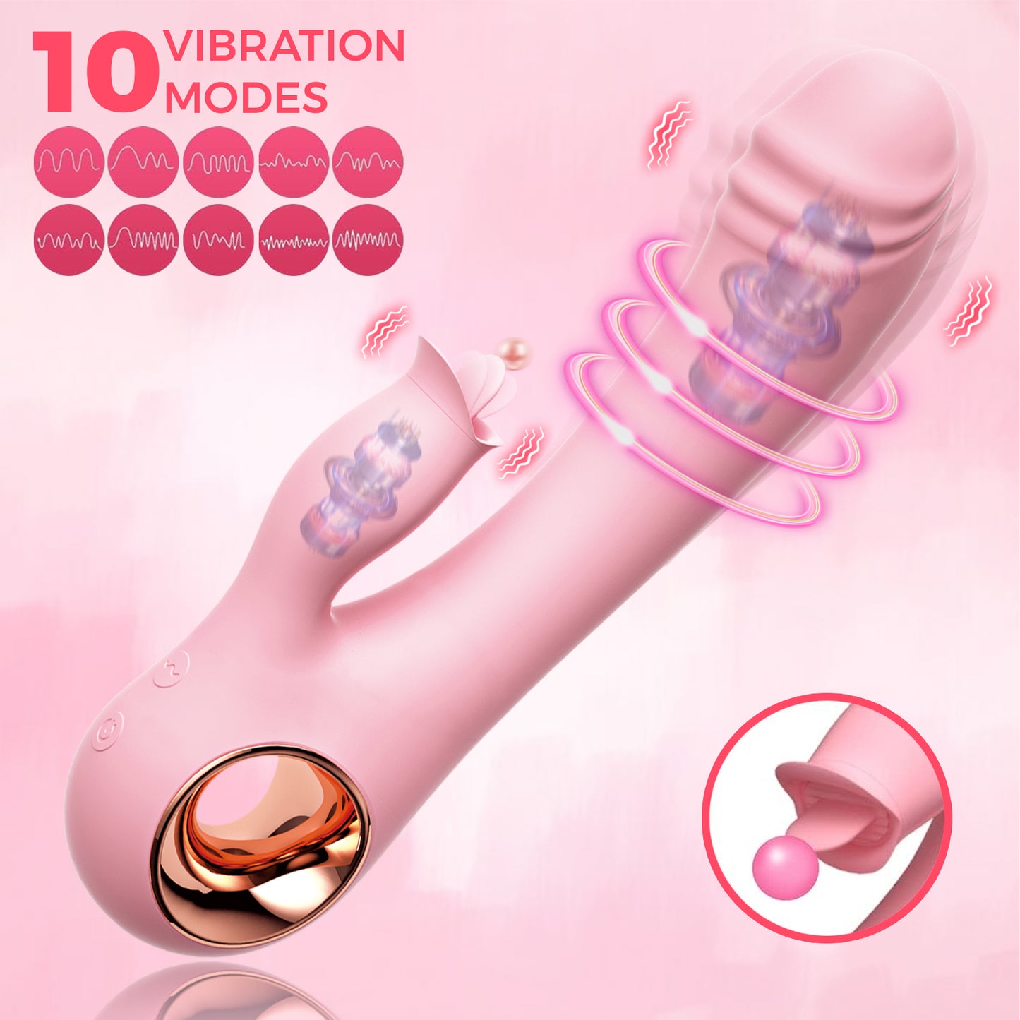 G-spot Sex Toy for Woman Vibrator Flapping G Spot Rabbit Nipple Vibrating Masturbator Couples